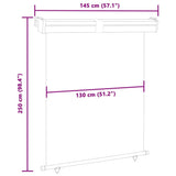 Balcony Side Awning 145x250 cm Grey