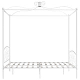 Bed Frame without Mattress with Canopy White 160x200 cm Metal