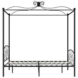 284476 vidaXL Canopy Bed Frame without Mattress Black Metal 120x200 cm