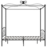 284478 vidaXL Canopy Bed Frame without Mattress Black Metal 160x200 cm