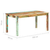 Dining Table Solid Reclaimed Wood 160x80x76 cm