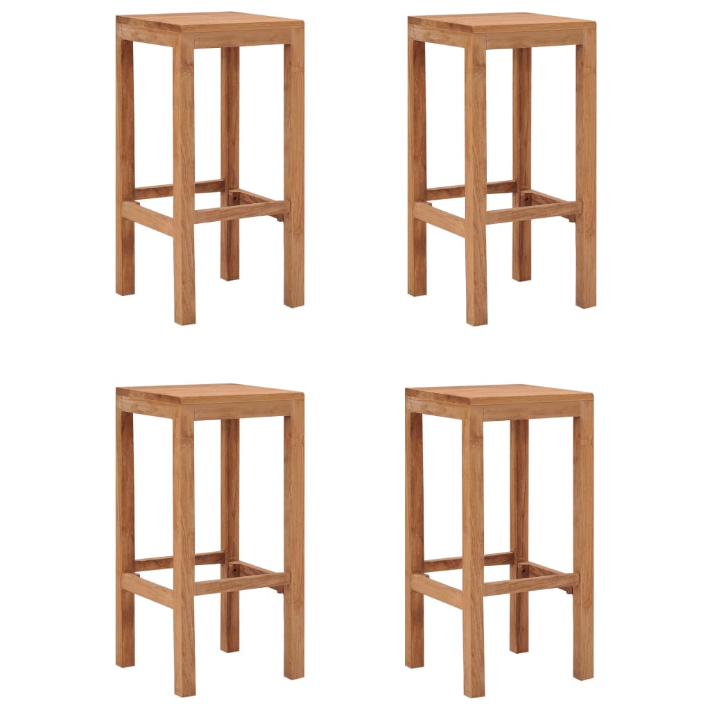 Bar Stools 4 pcs Solid Teak Wood