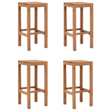 Bar Stools 4 pcs Solid Teak Wood