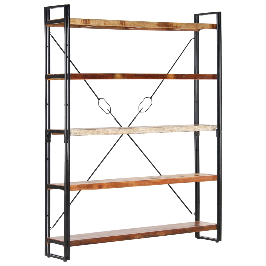 5-Tier Bookcase 140x30x180 cm Solid Reclaimed Wood