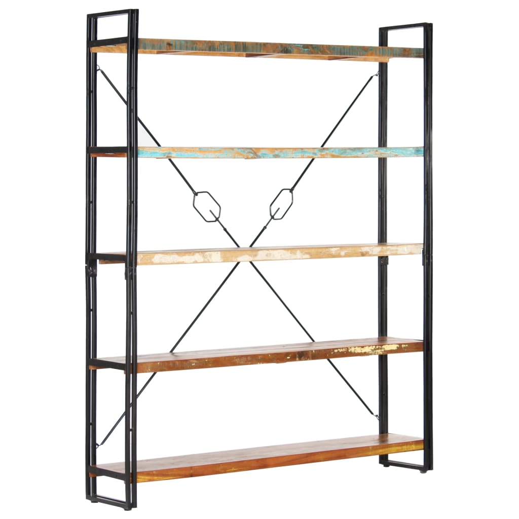 5-Tier Bookcase 140x30x180 cm Solid Reclaimed Wood