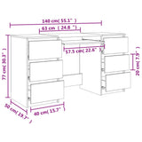 Writing Desk Sonoma Oak 140x50x77 cm Engineered Wood