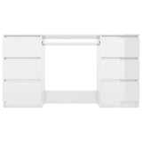 Writing Desk High Gloss White 140x50x77 cm Engineered Wood