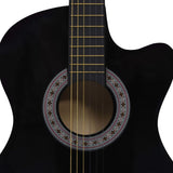 Western Classical Cutaway Guitar with 6 Strings Black 38"