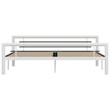 Bed Frame without Mattress White and Black Metal 180x200 cm Super King