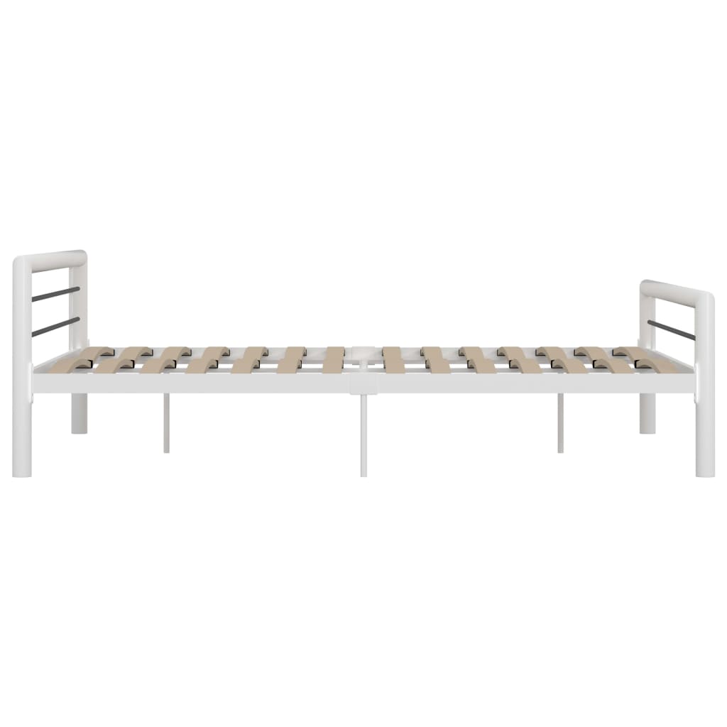 Bed Frame without Mattress White and Black Metal 180x200 cm Super King