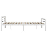 Bed Frame without Mattress White and Black Metal 180x200 cm Super King