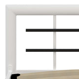 Bed Frame without Mattress White and Black Metal 180x200 cm Super King