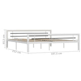 Bed Frame without Mattress White and Black Metal 180x200 cm Super King