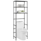 3-Tier Storage Rack over Toilet Black 53x28x169 cm