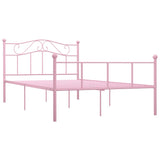 284540 vidaXL Bed Frame without Mattress Pink Metal 140x200 cm