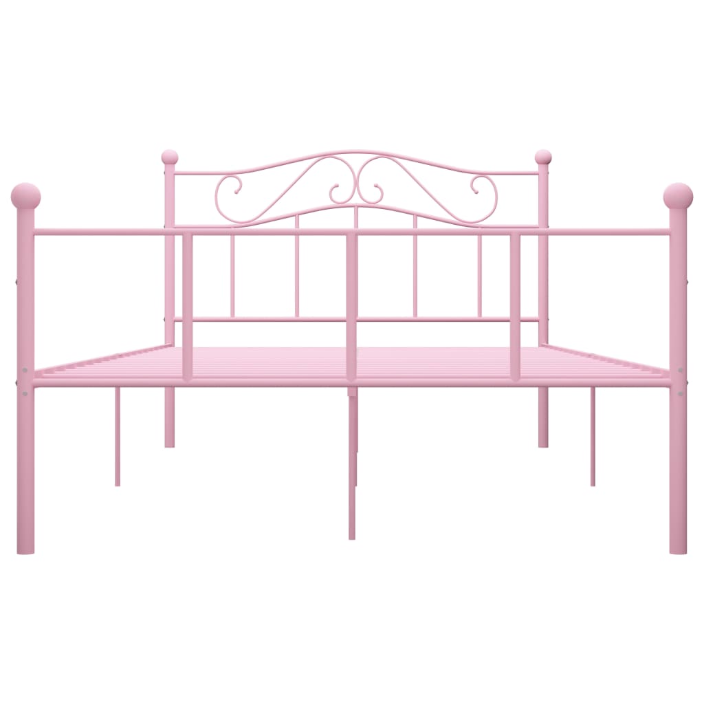 284540 vidaXL Bed Frame without Mattress Pink Metal 140x200 cm