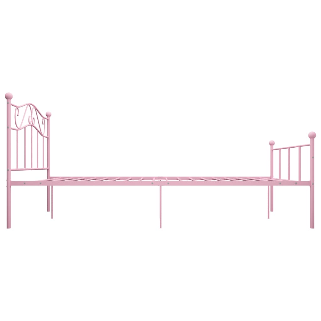 284540 vidaXL Bed Frame without Mattress Pink Metal 140x200 cm