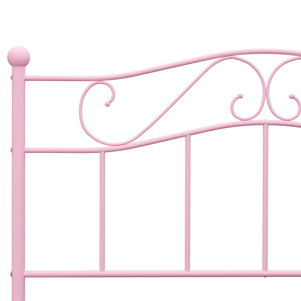 284540 vidaXL Bed Frame without Mattress Pink Metal 140x200 cm