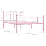 284540 vidaXL Bed Frame without Mattress Pink Metal 140x200 cm