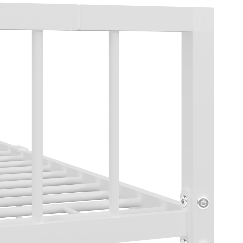 284563 vidaXL Bed Frame without Mattress White Metal 100x200 cm