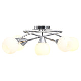 Ceiling Lamp with Ceramic Shades for 5 E14 Bulbs White Bowl