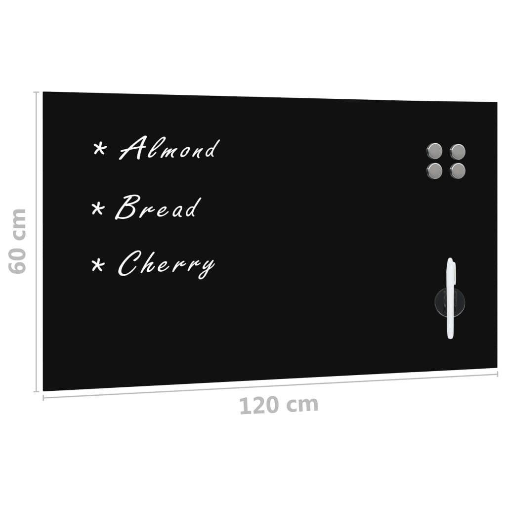 Wall Mounted Magnetic Board Glass 120x60 cm