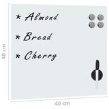 Wall Mounted Magnetic Board Glass 40x40 cm