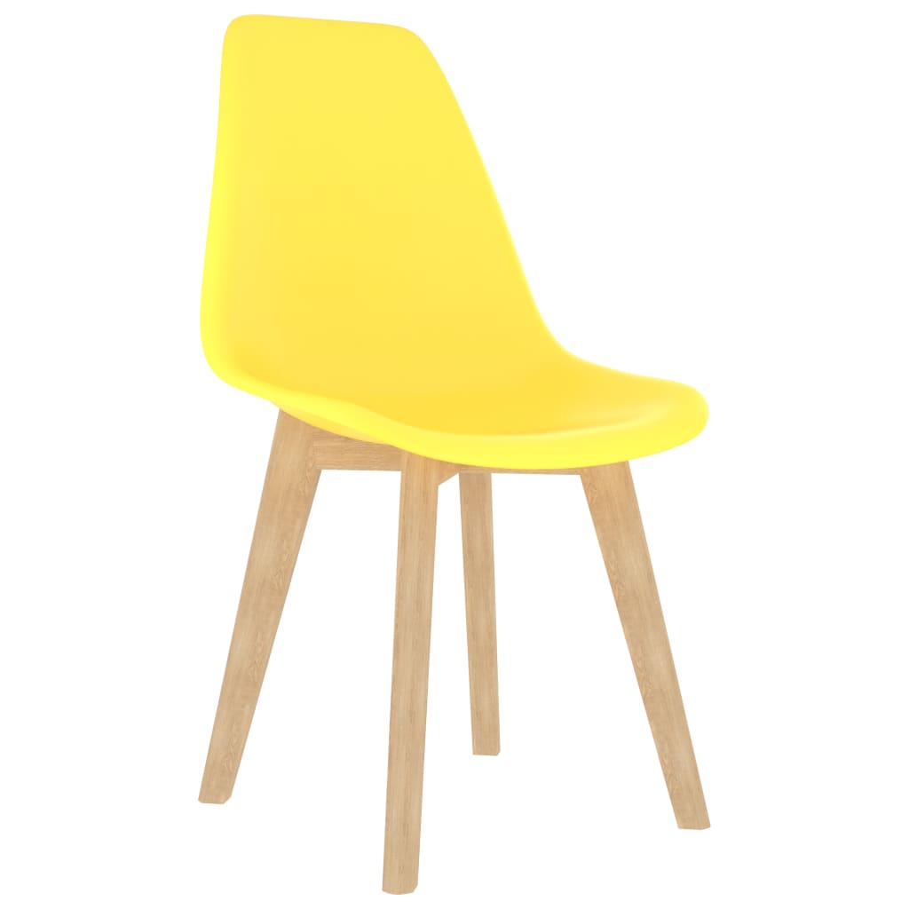 Dining Chairs 2 pcs Yellow Plastic