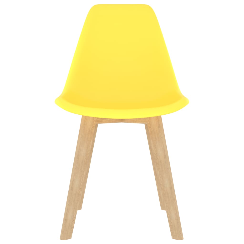 Dining Chairs 2 pcs Yellow Plastic