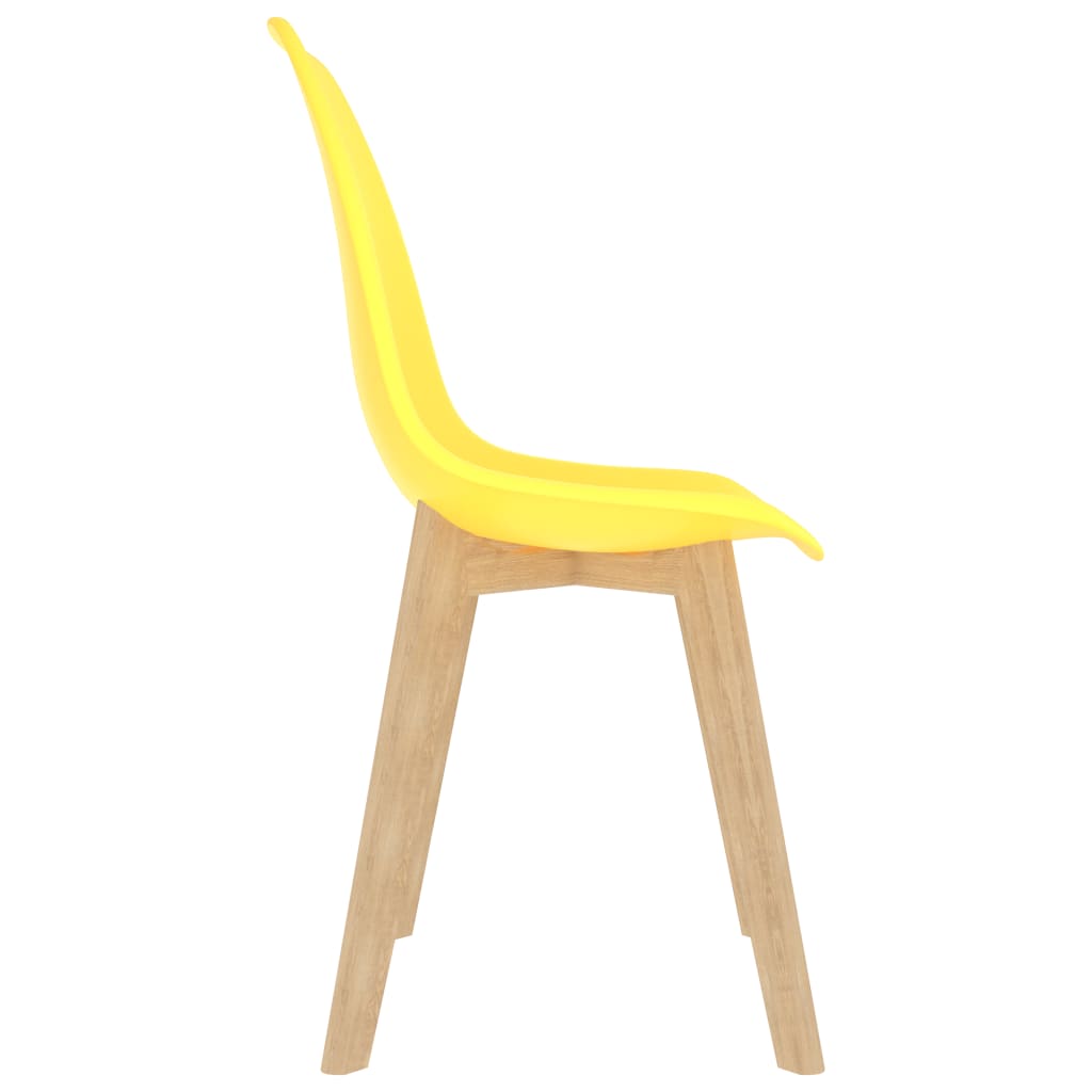 Dining Chairs 2 pcs Yellow Plastic