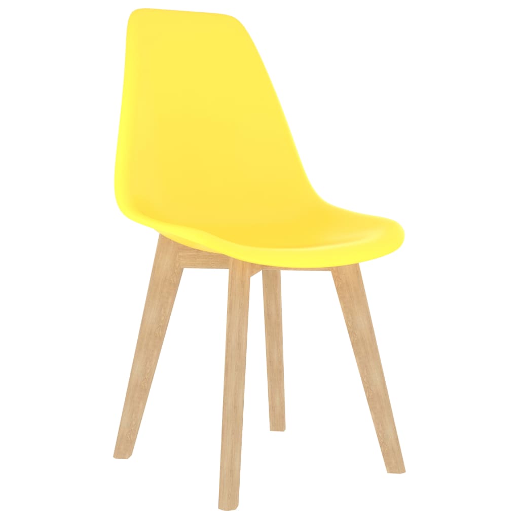 Dining Chairs 4 pcs Yellow Plastic