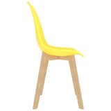 Dining Chairs 4 pcs Yellow Plastic