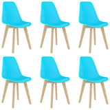 Dining Chairs 6 pcs Blue Plastic