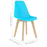 Dining Chairs 6 pcs Blue Plastic