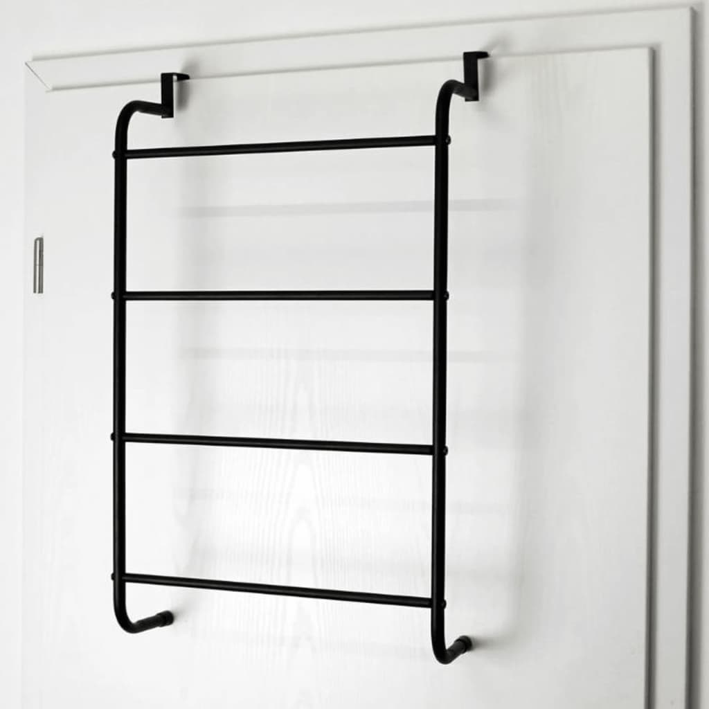 Bathroom Solutions Hanging Door Towel Rack Metal Black