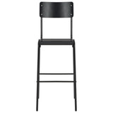 Bar Chairs 6 pcs Black Solid Plywood Steel