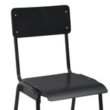 Bar Chairs 6 pcs Black Solid Plywood Steel