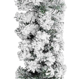 Christmas Garland with Flocked Snow Green 10 m PVC