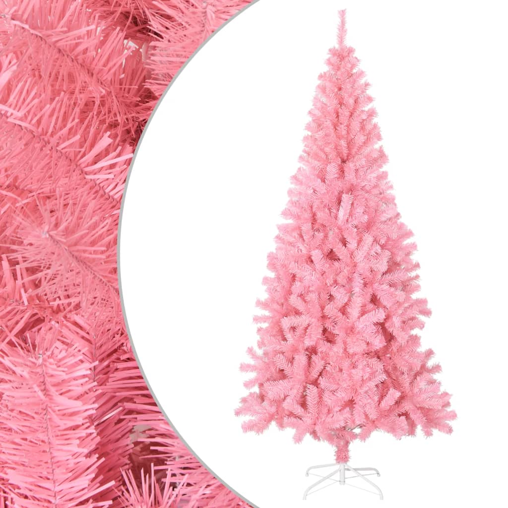 Artificial Christmas Tree with Stand Pink 210 cm PVC