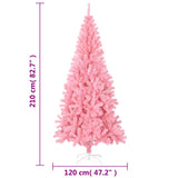 Artificial Christmas Tree with Stand Pink 210 cm PVC