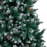 Artificial Christmas Tree with Pine Cones and White Snow 210 cm