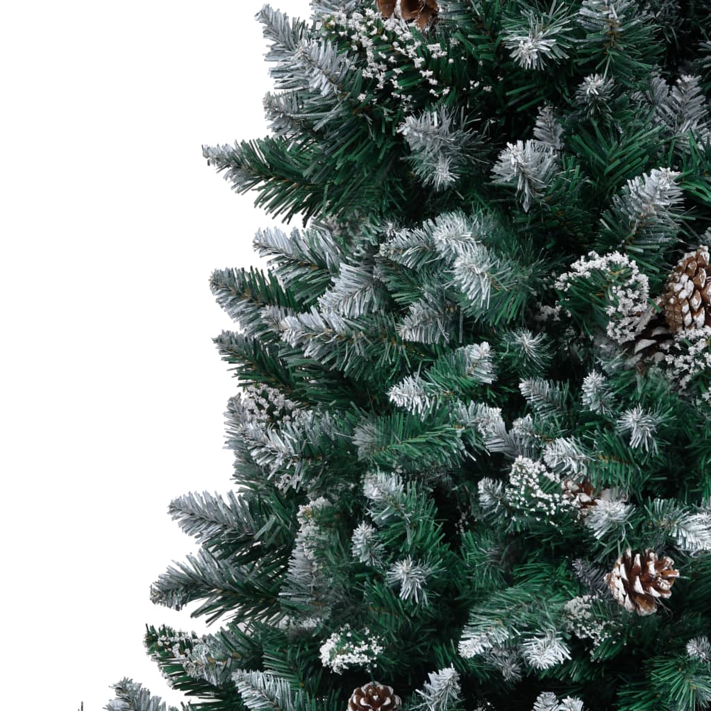 Artificial Christmas Tree with Pine Cones and White Snow 210 cm