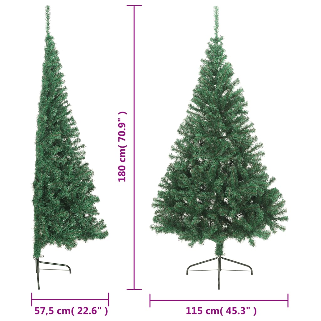 Artificial Half Christmas Tree with Stand Green 180 cm PVC