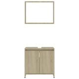 Bathroom Furniture Set Sonoma Oak Engineered Wood