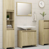 Bathroom Furniture Set Sonoma Oak Engineered Wood