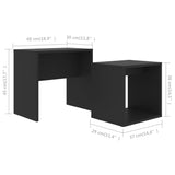 Coffee Table Set Black 48x30x45 cm Engineered Wood