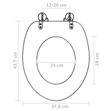 WC Toilet Seat with Lid MDF Blue Water Drop Design