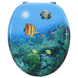 WC Toilet Seat with Lid MDF Deep Sea Design