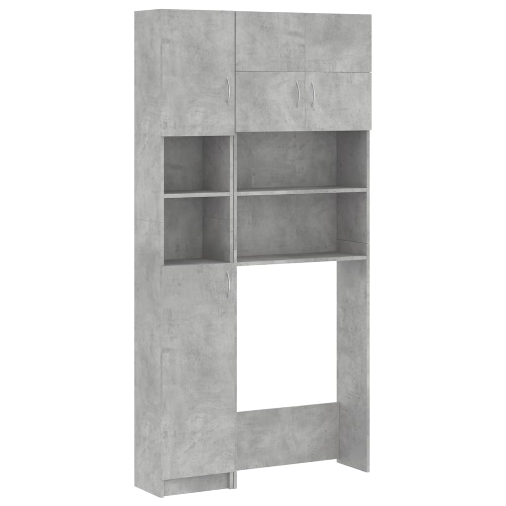 Washing Machine Cabinet Set Concrete Grey Engineered Wood