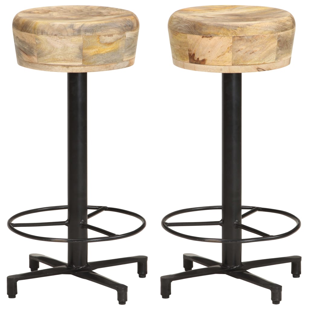 Bar Stools 2 pcs 66 cm Solid Mango Wood